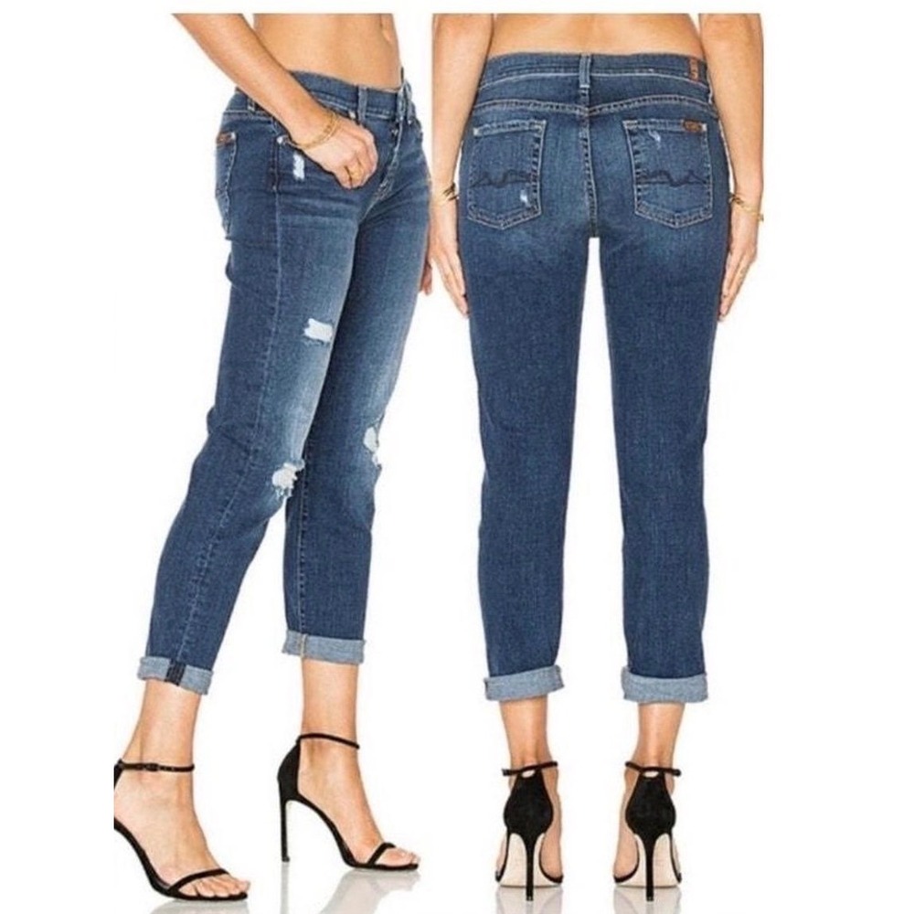 7 For All Mankind Josefina Skinny Boyfriend Jeans Size 24